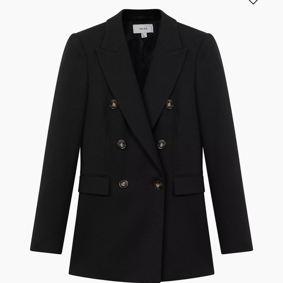 REISS. Double breasted navy twill blazer pristine condition - size 8 - Picture 1 of 10